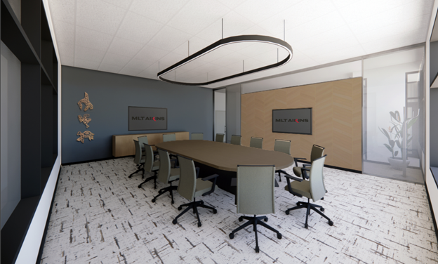 Interior boardroom of MLT Aikins office at Muskeg Lake Cree Nation