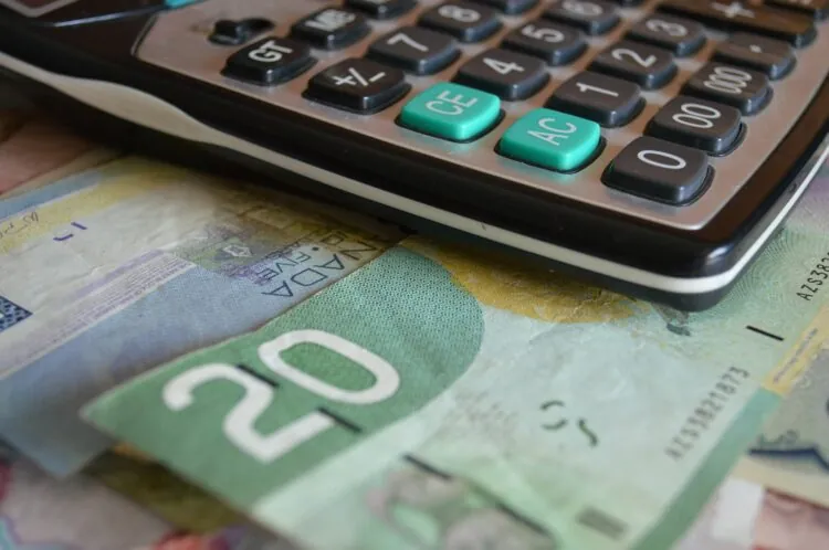 Calculator and Canadian currency