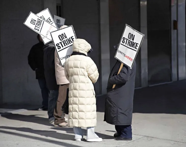 Union workers on strike