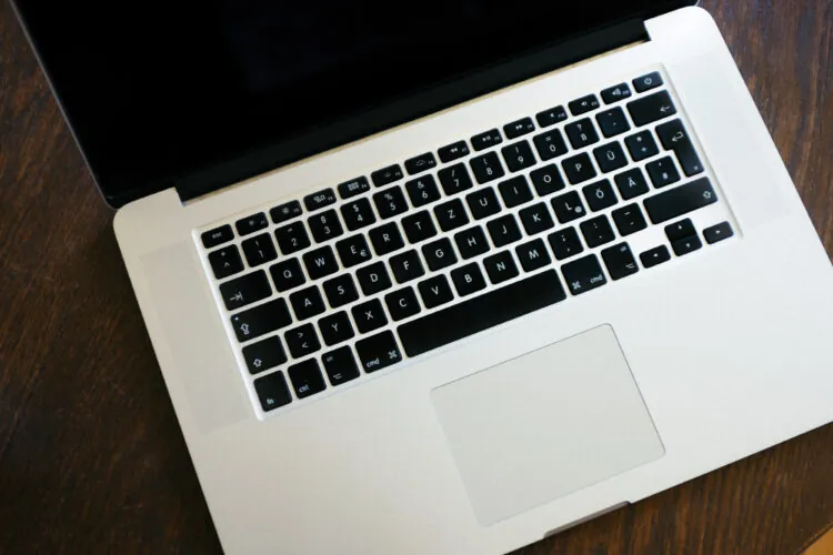Laptop on desk