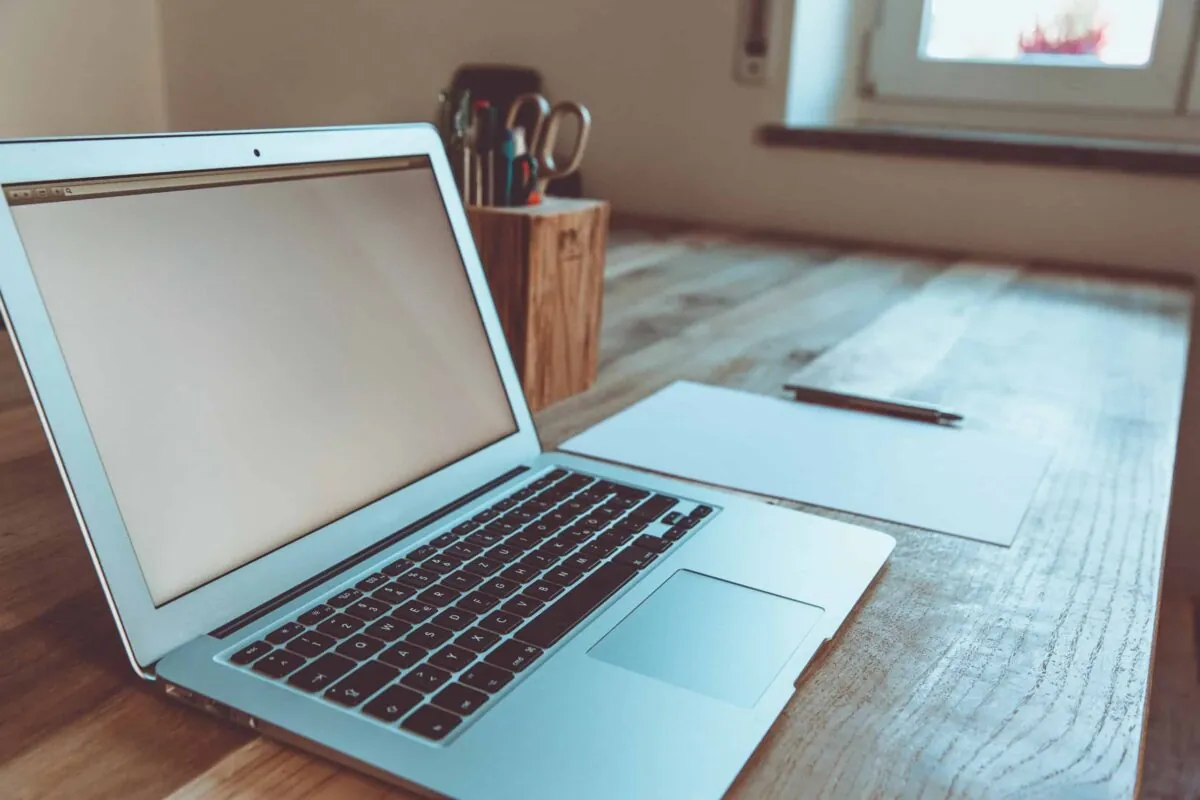 laptop on desk