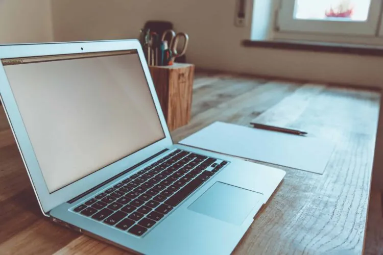 laptop on desk