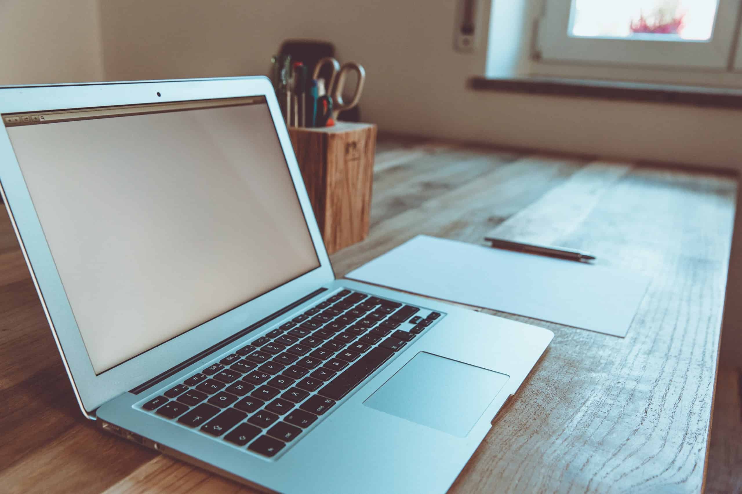 laptop on desk