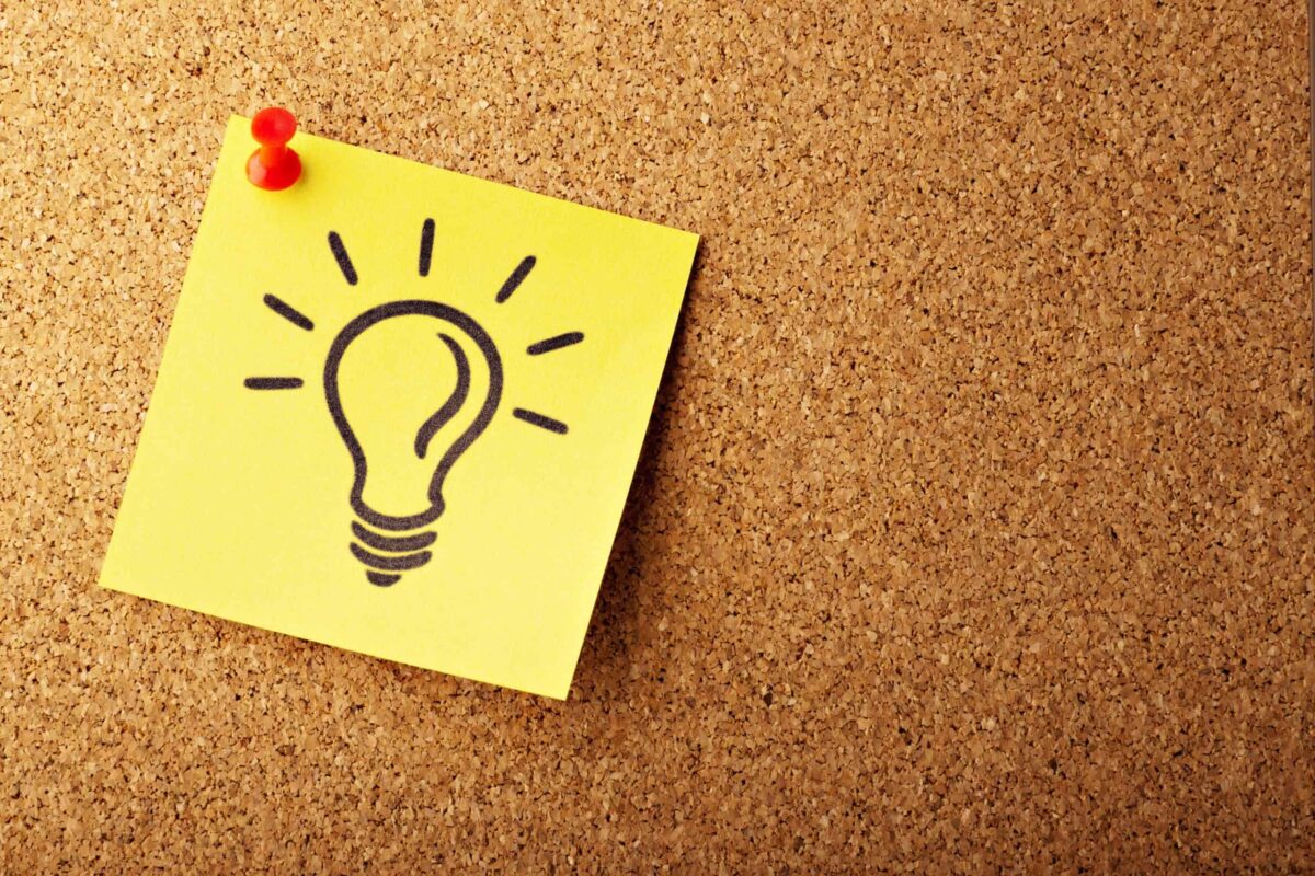 lightbulb on a post-it note