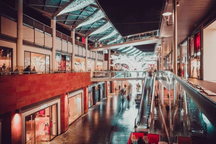 inside of a shopping mall