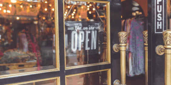 Retail business open sign