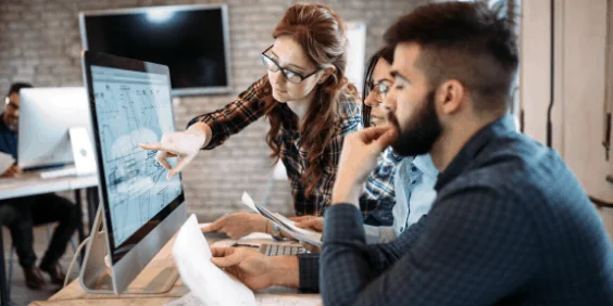 Students at computer