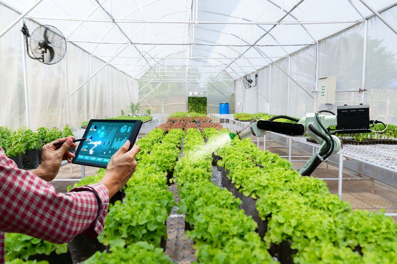 Agtech watering plants