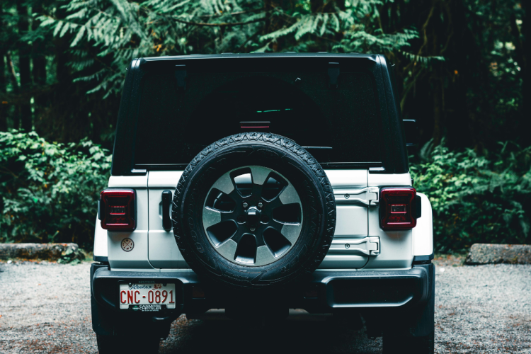 Jeep with Alberta licence plate | Pacific Rim National Park