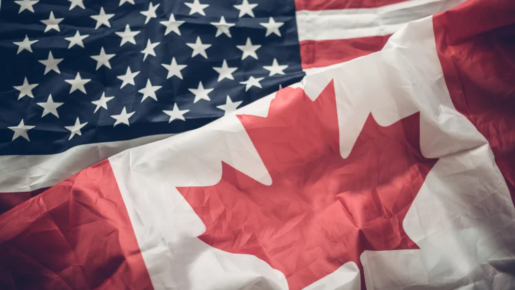 USA and Canada flags