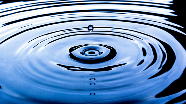 Water dropping into pond
