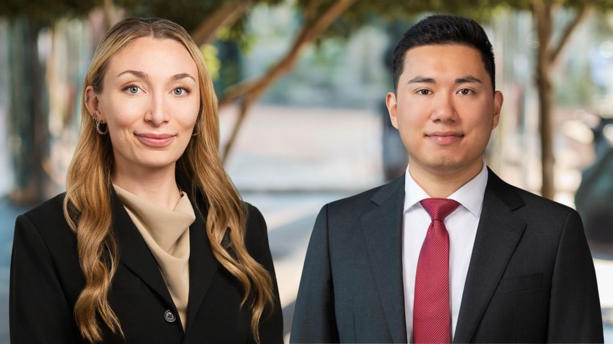 Sophie Cannon, associate lawyer and Jamie Eguia, associate lawyer