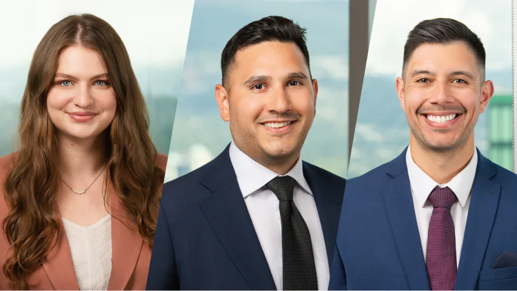 Lawyers Melanee Bryniawsky, Saul Joseph and Jared Knott