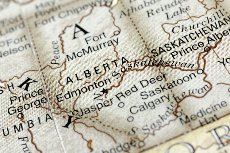 A map of Alberta