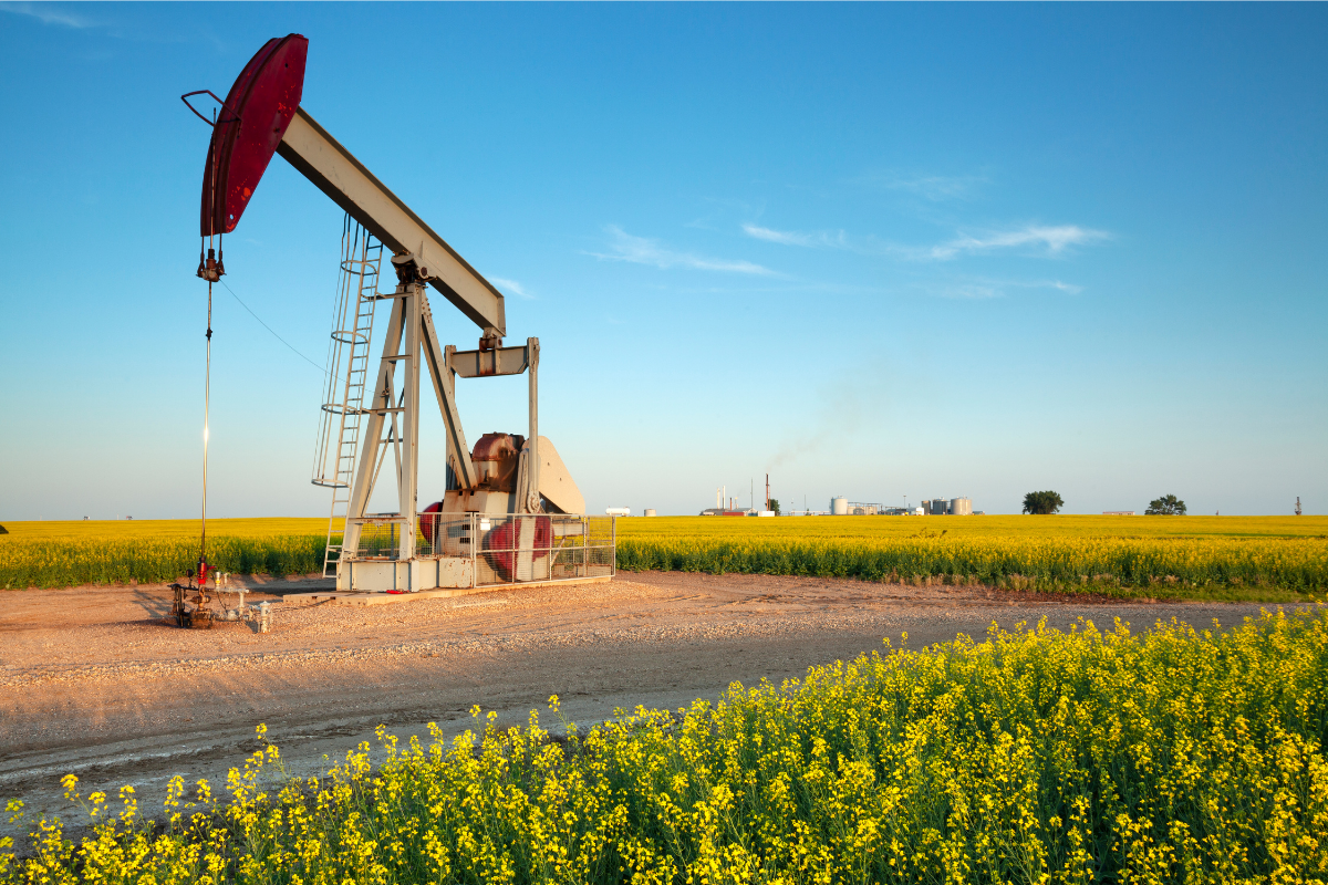 An oil extraction operation in Weyfield, Saskatchewan