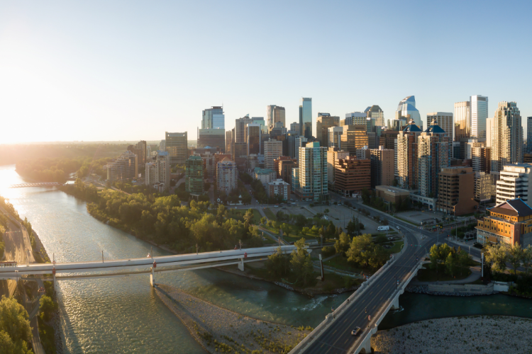 Downtown Calgary, Alberta, at sunrise