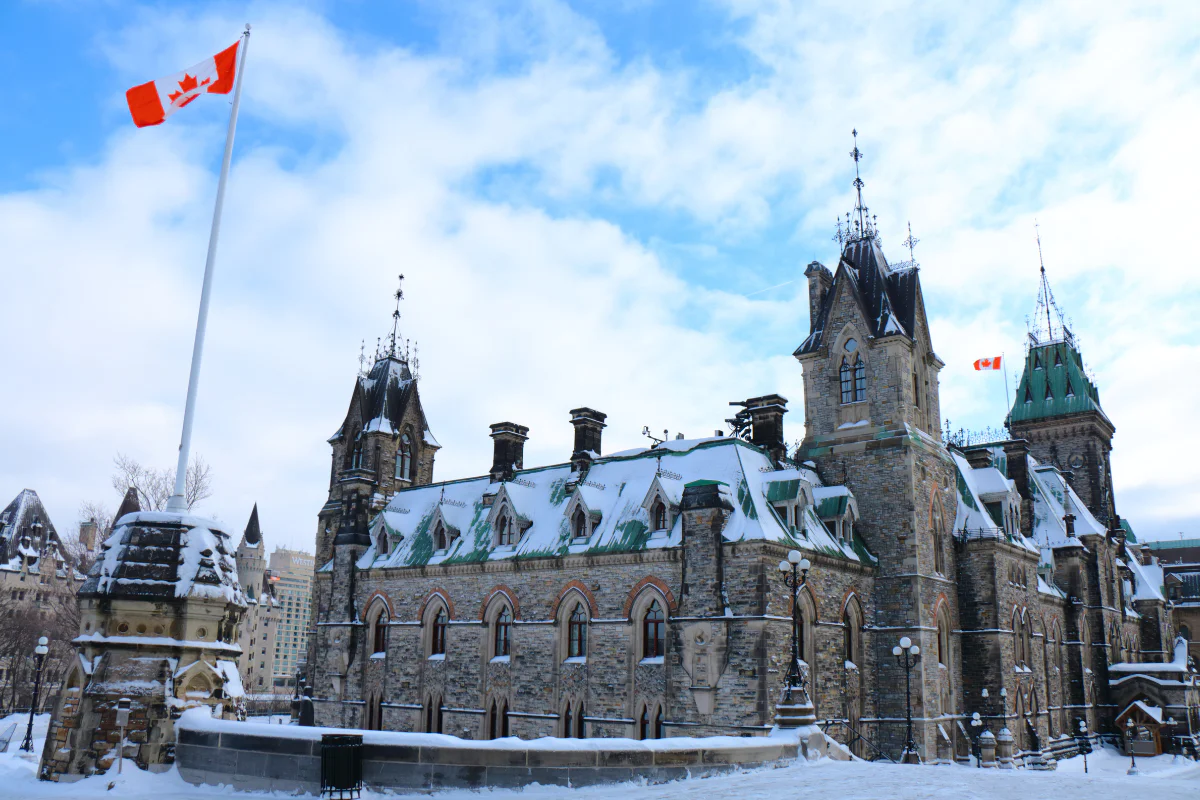 Canada's Parliament Building in Winter