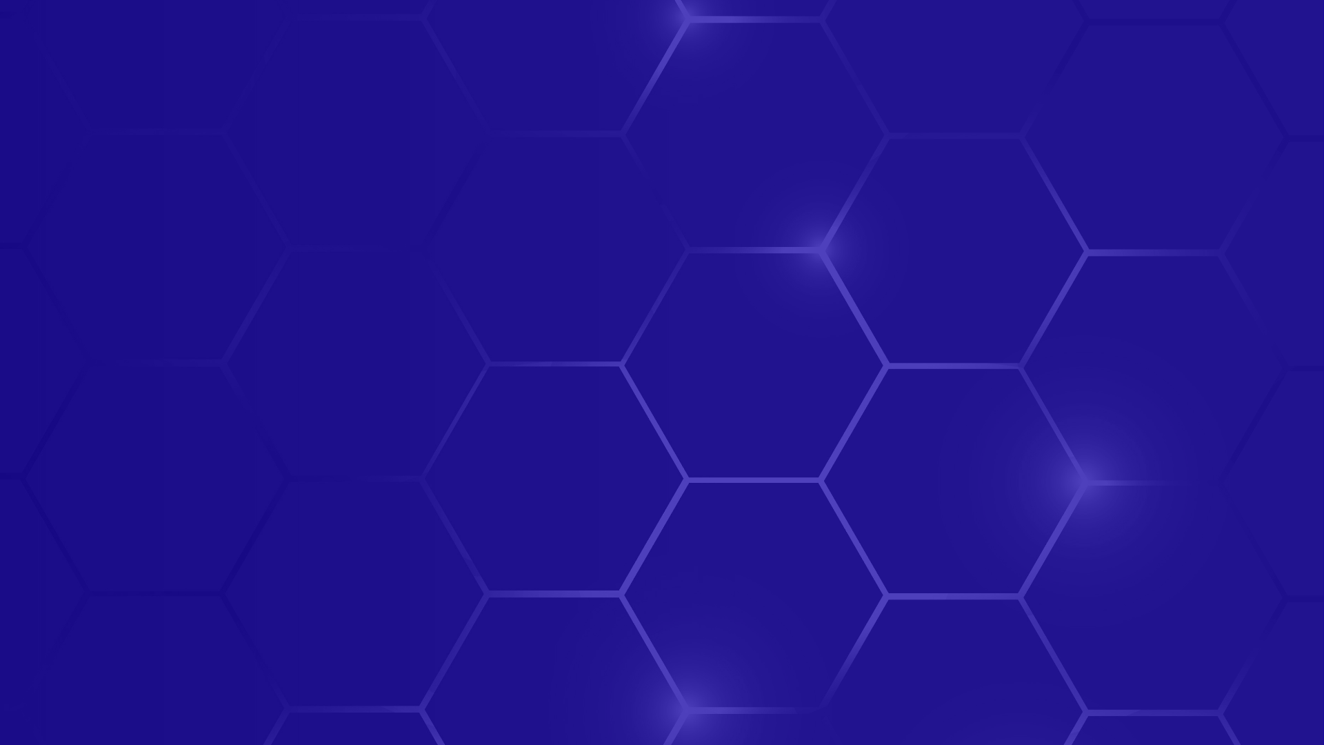 Blue background with light honeycomb graphic