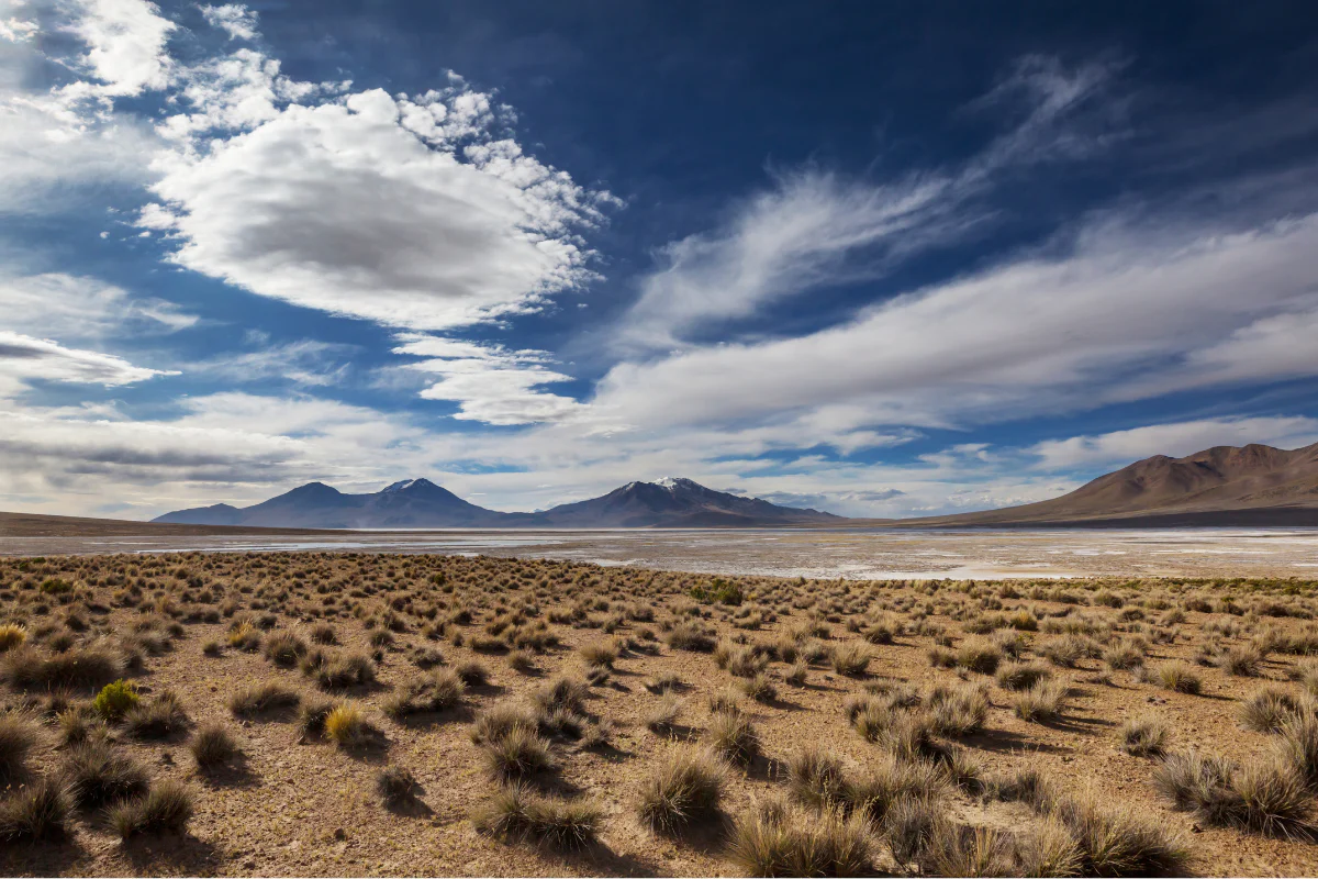 Northern Chile landscape, showing the Atacama Desert with mountains in background