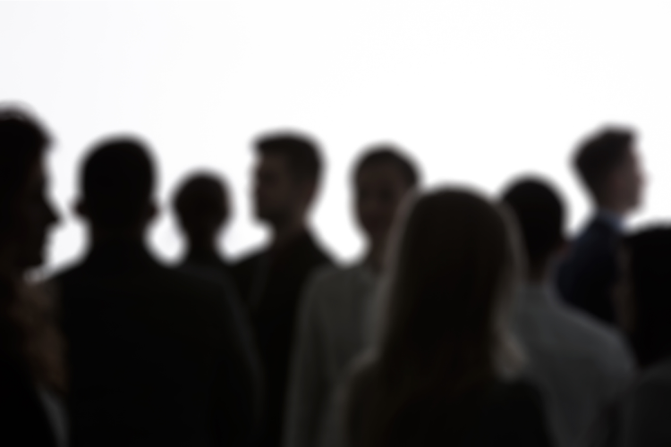 Anonymous silhouettes on a white background