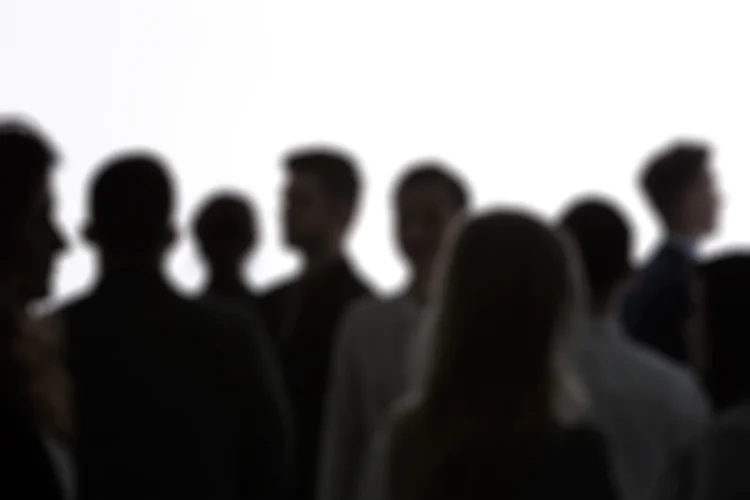 Anonymous silhouettes on a white background