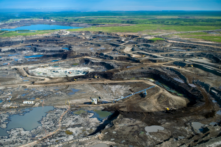 An overhead photo of an Albertan gold mine