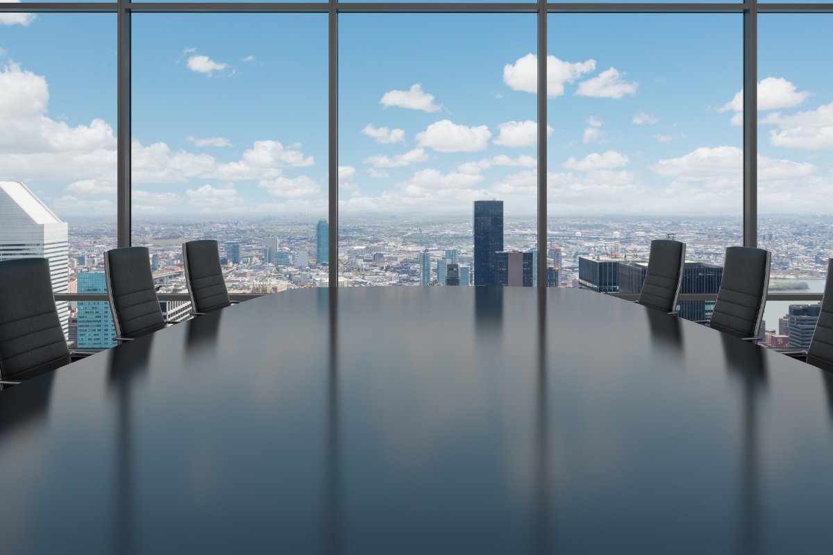 A boardroom in a skyscraper