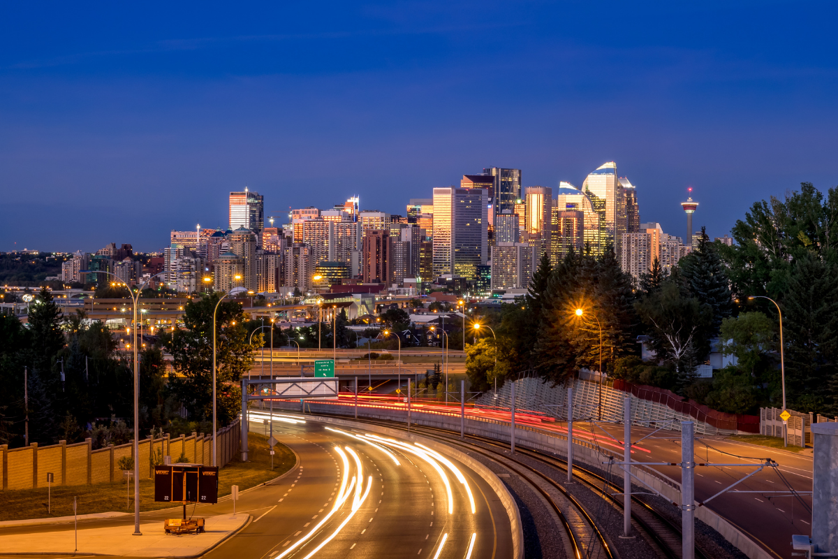 Calgary skyline at night
