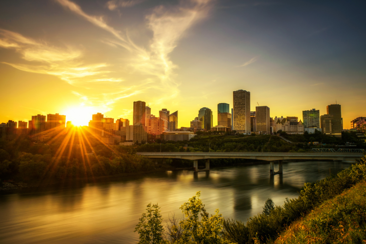 Downtown Edmonton at sunrise