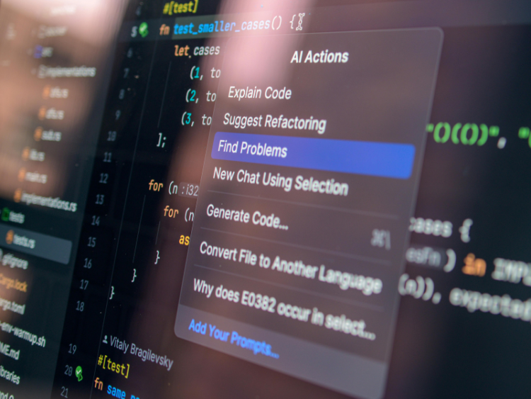 A screenshot of an AI helper working on coding