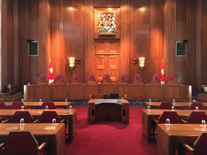 The interior of the Supreme Court of Canada