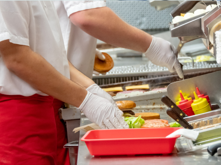 A pair of fast food workers