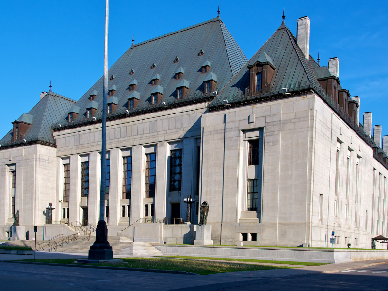 The exterior of the Supreme Court of Canada