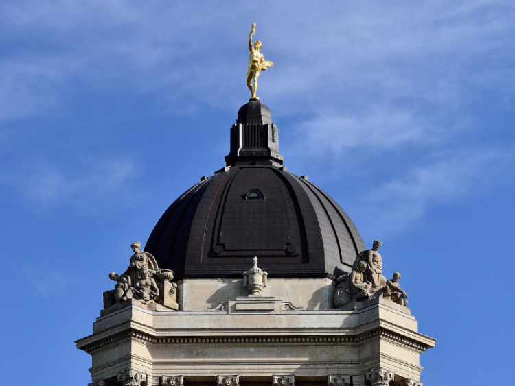 The Golden boy on the Legislative Building in Winnipeg